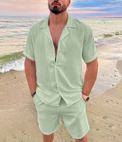 Julian Short Sleeve Shirt and Shorts Ensemble Green