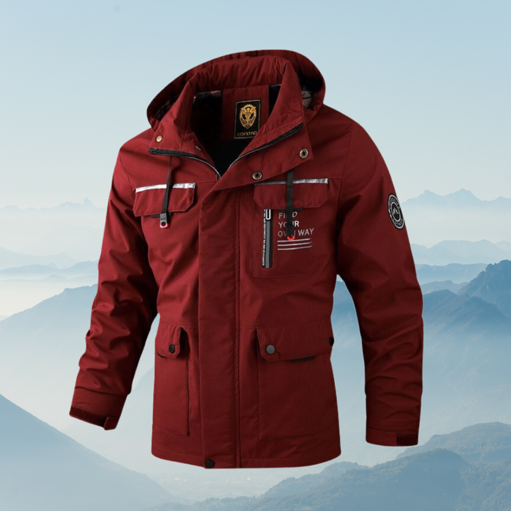 Benjamin Hooded Athletic Jacket Red
