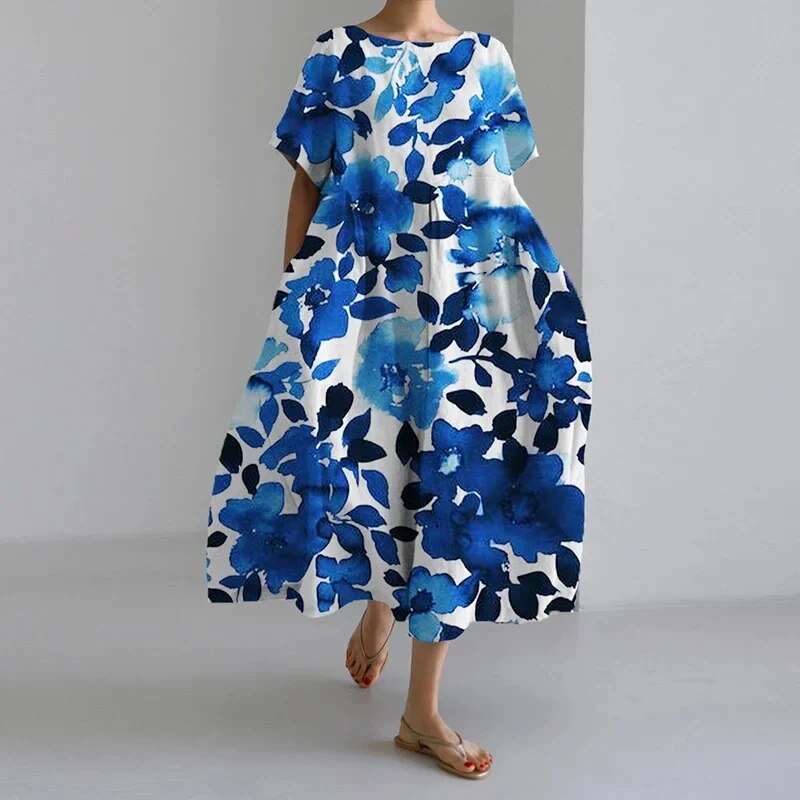 Rosa - Bohemian Floral Maxi Dress - Flowy Style LX-51