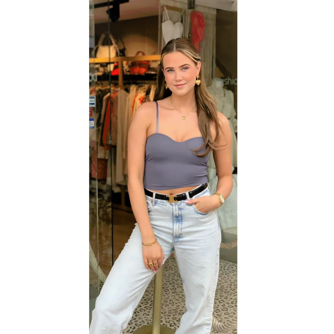 Amira - Breathable Padded Sleeveless Top Grey