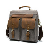 Tyrell Vintage Shoulder Bag with Secure Front Pockets Grey One Size