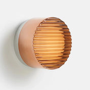 Contemporary Round Wall Sconce - Cristallin Orange