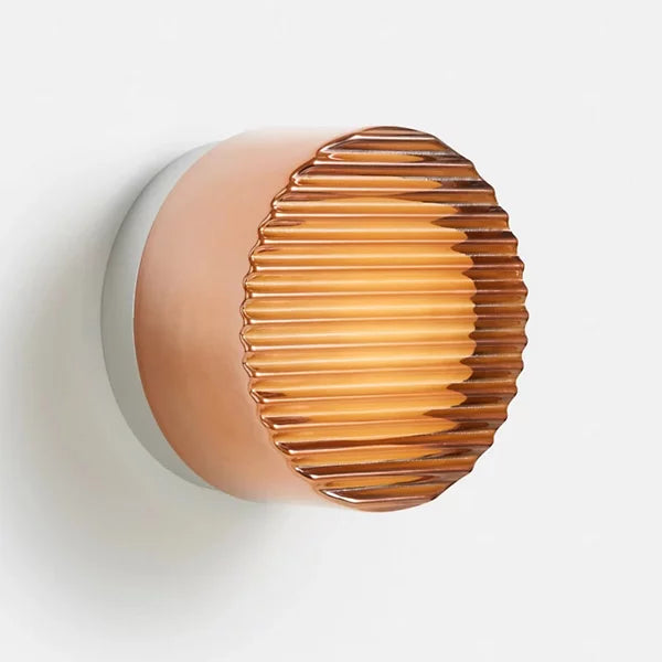 Contemporary Round Wall Sconce - Cristallin Orange