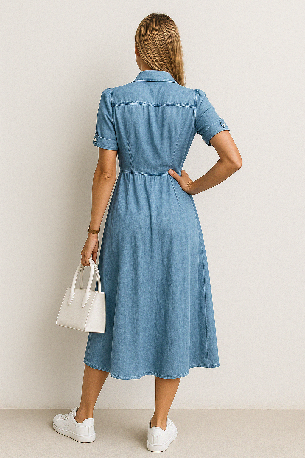 Rebekka Mid-Length Denim Dress