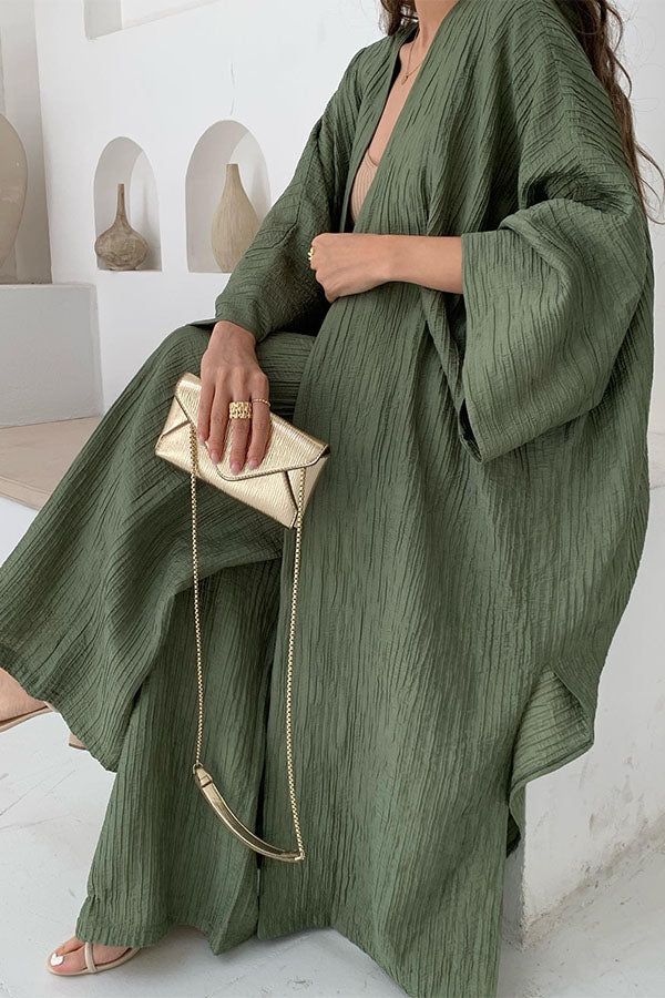 Lilly Cozy Cardigan and Trouser Set - Perfect for Comfort and Style Green