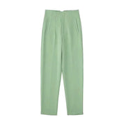 Maryanne - High-Waisted Cropped Formal Trousers Mint