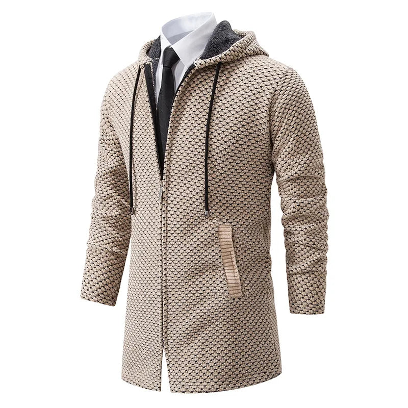 Mikkel Men's Hooded Wool Jacket Beige