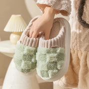 Peachy Plaid Plush Indoor Slippers