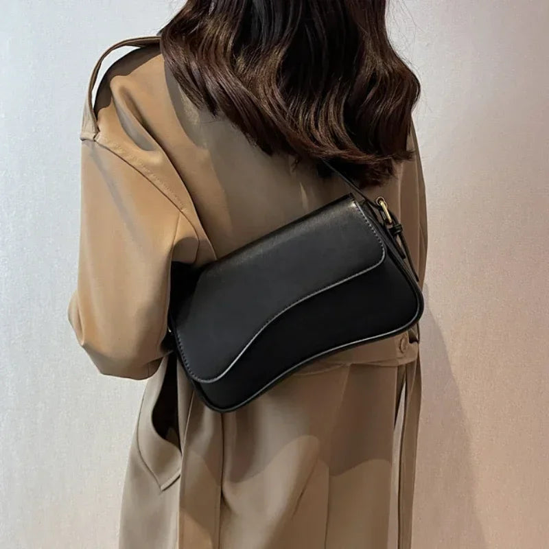 Juneesa Vintage Leather Flap Shoulder Bag