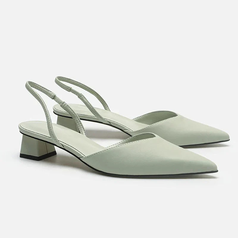 Izara - Slingback Pointed Toe Heels Green