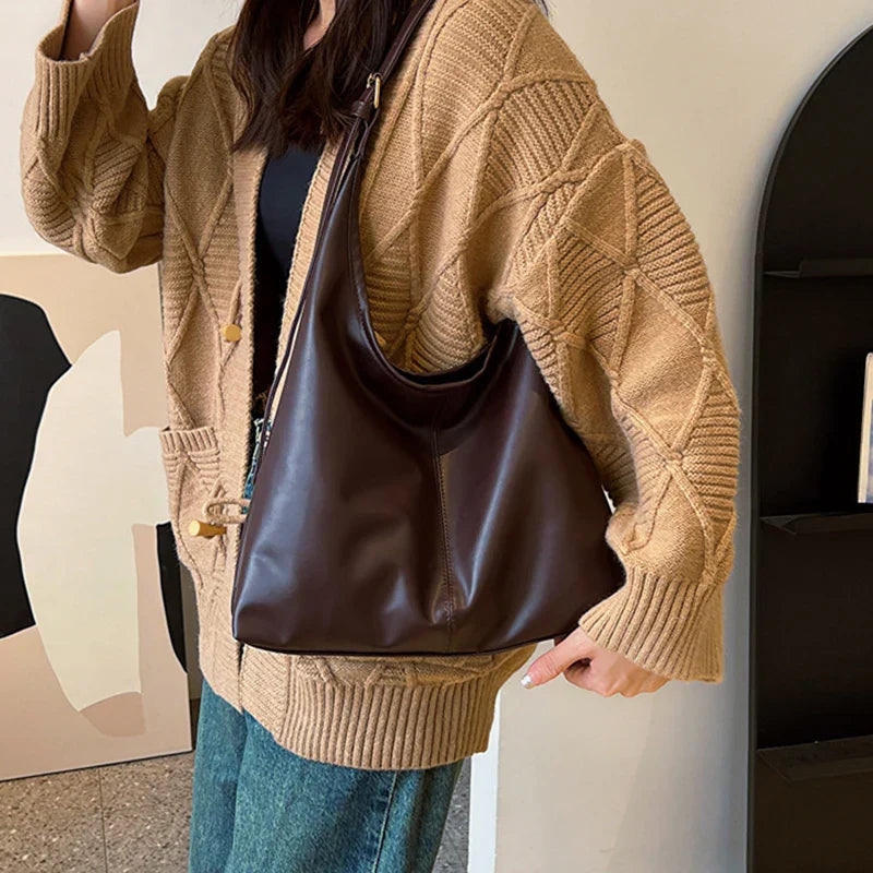Leyna Spacious Leather Tote Bag - Perfect for Everyday Use