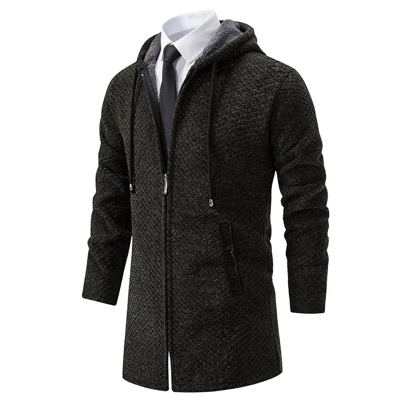 Mikkel Men's Hooded Wool Jacket Army Green