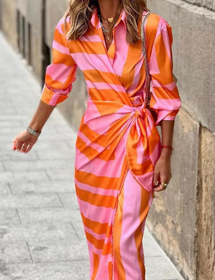 Kerrie - Sunshine Dress Orange & Pink