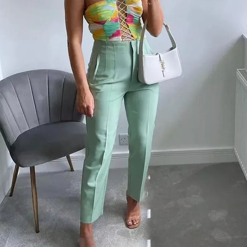 Maryanne - High-Waisted Cropped Formal Trousers