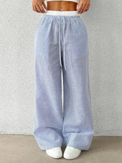 Daphne Striped Wide-Leg Casual Pants