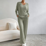 Evangeline Cozy Lounge Set - Stylish Two-Piece Comfort for Every Day Olive Green