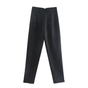Maryanne - High-Waisted Cropped Formal Trousers Black