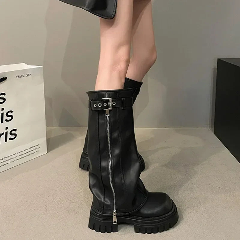 Ambrose Knee-High Platform Booties
