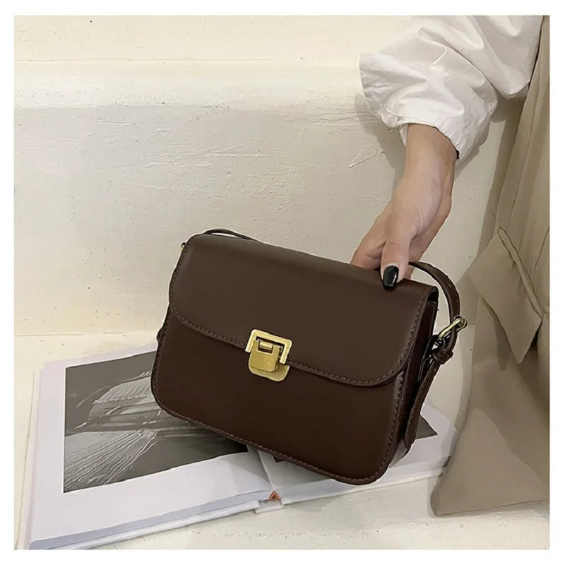 Laina - Square Retro Leather Shoulder Bag