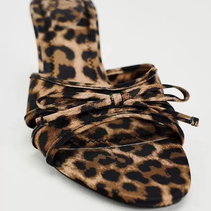 Alena Bow-Embellished Slip-On Sandals