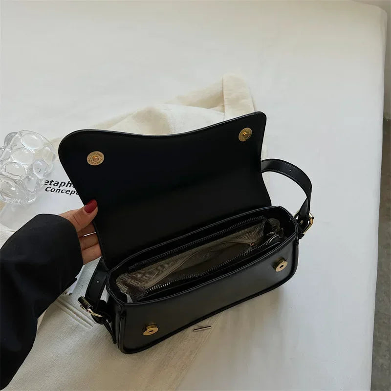 Juneesa Vintage Leather Flap Shoulder Bag