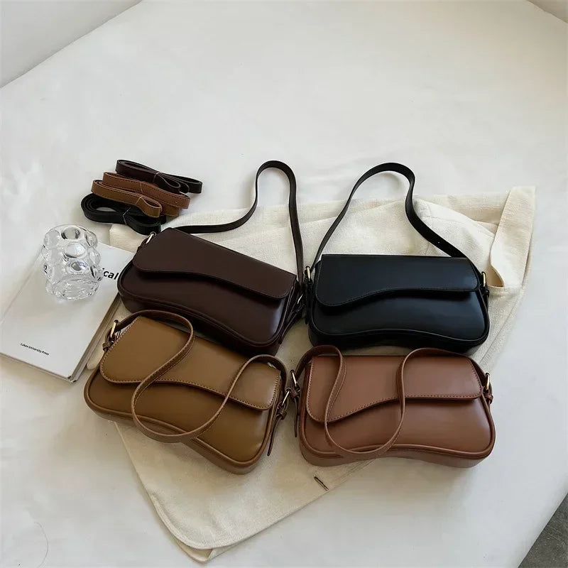Juneesa Vintage Leather Flap Shoulder Bag