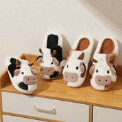 Plush-Lined Amelie Cow Slippers