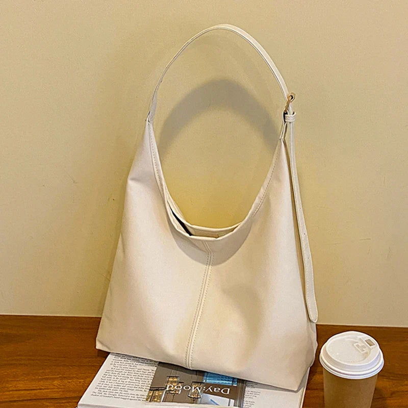 Leyna Spacious Leather Tote Bag - Perfect for Everyday Use White