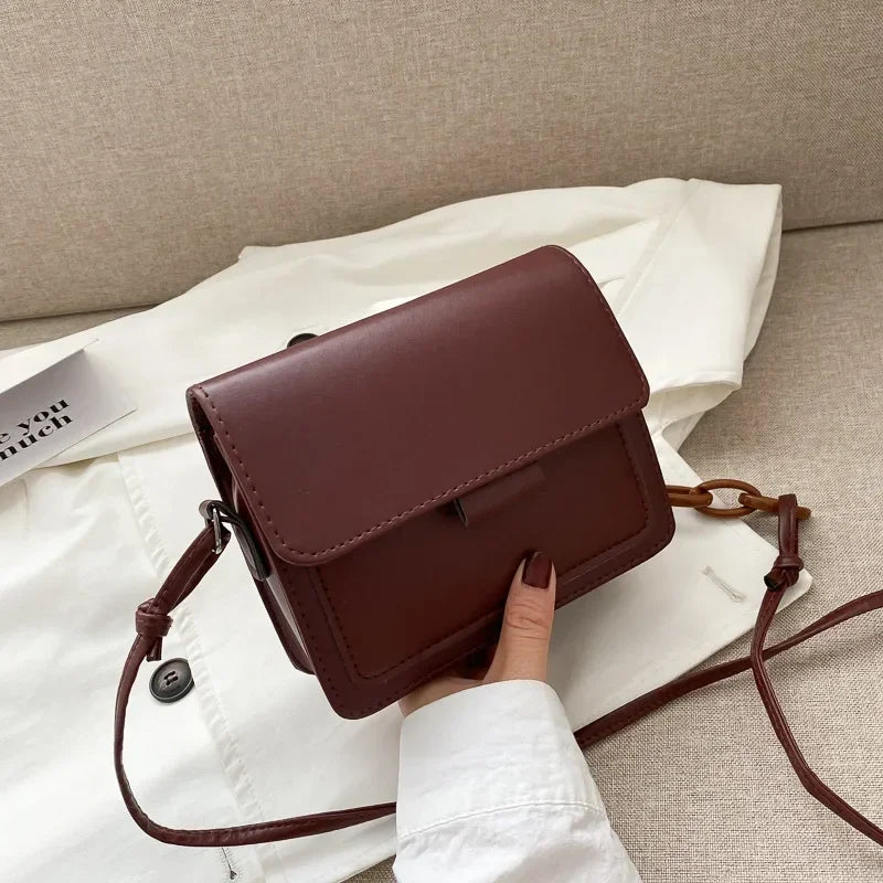 Trista Classic Leather Crossbody Bag with Flap Closure for Stylish Convenience Brown