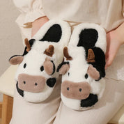 Plush-Lined Amelie Cow Slippers