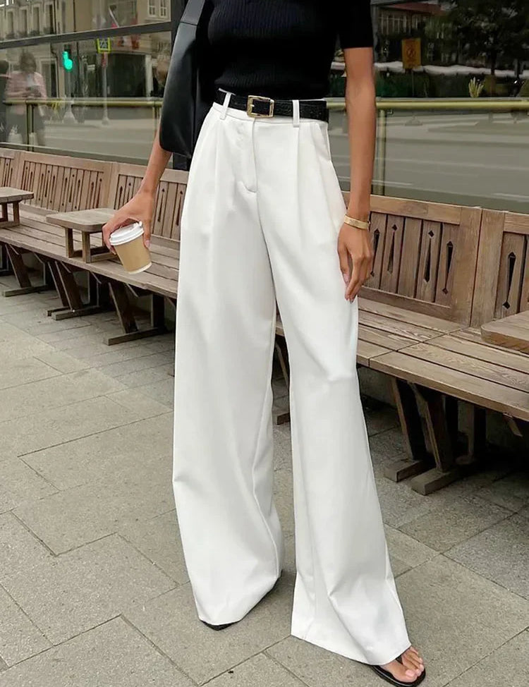 Eunice Timeless Wide-Leg Trousers White