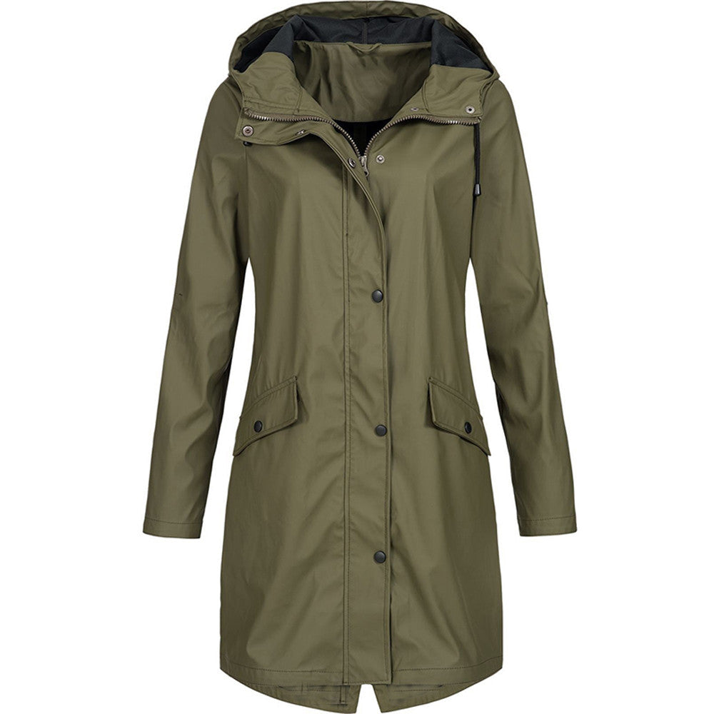 Nicoline Hooded Windbreaker Jacket Dark Green