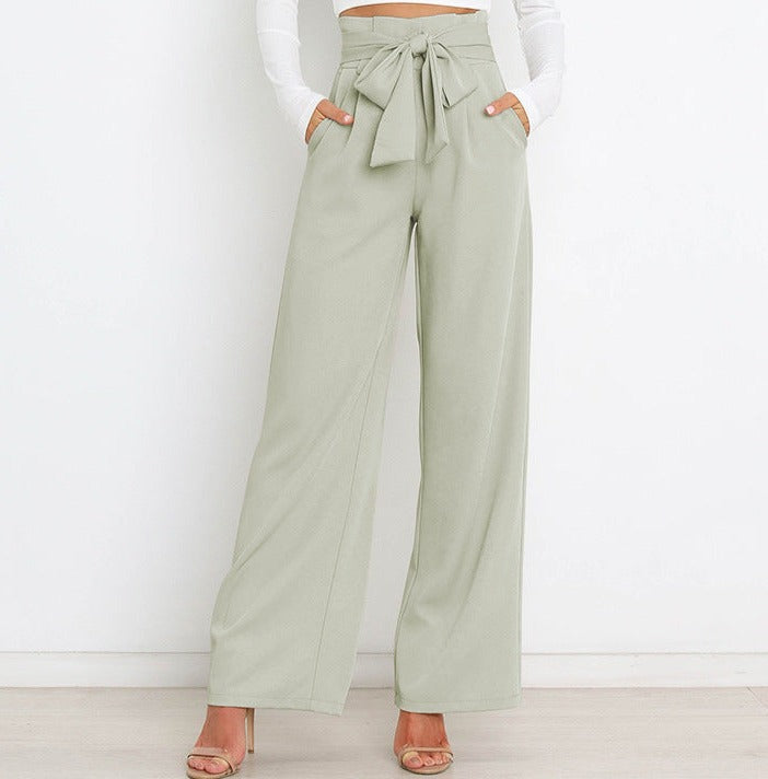 Chantal Wide-Leg Trousers with Adjustable Tie Belt