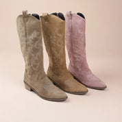 Georgia - Embroidered Knee-High Cowboy Boots