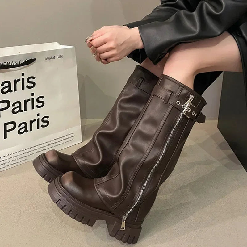 Ambrose Knee-High Platform Booties
