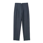 Maryanne - High-Waisted Cropped Formal Trousers Grey