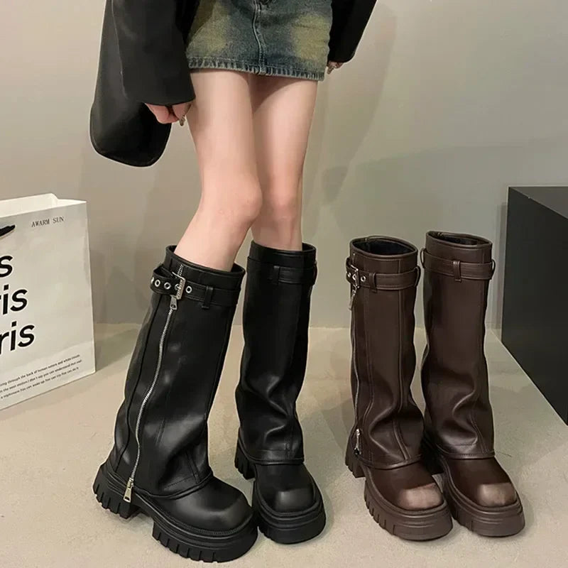 Ambrose Knee-High Platform Booties