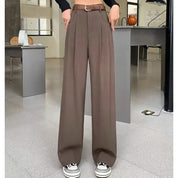 Aimie Wide-Leg High-Waisted Trousers Coffee