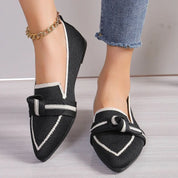 Jordana - Pointed Toe Loafers with Knot Accent