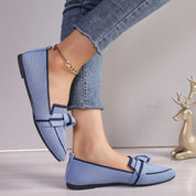 Jordana - Pointed Toe Loafers with Knot Accent