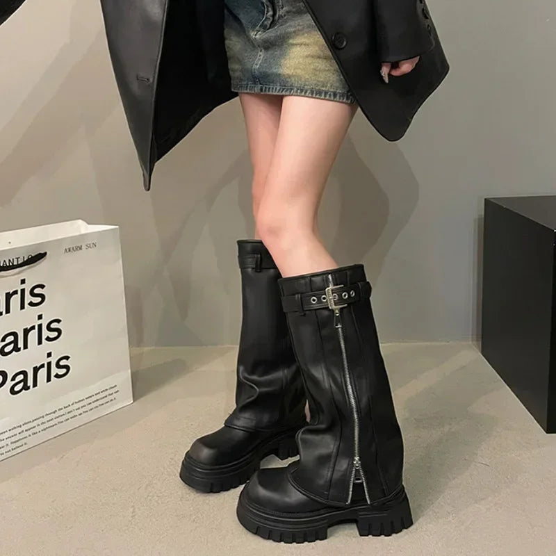 Ambrose Knee-High Platform Booties