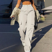Patrice - High-Waisted Cargo Pants Beige