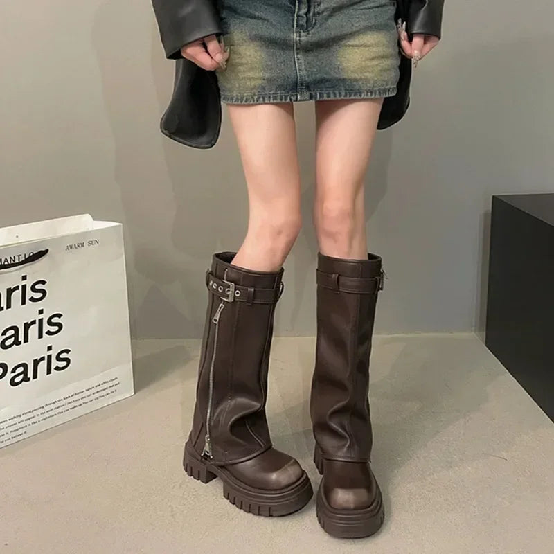 Ambrose Knee-High Platform Booties
