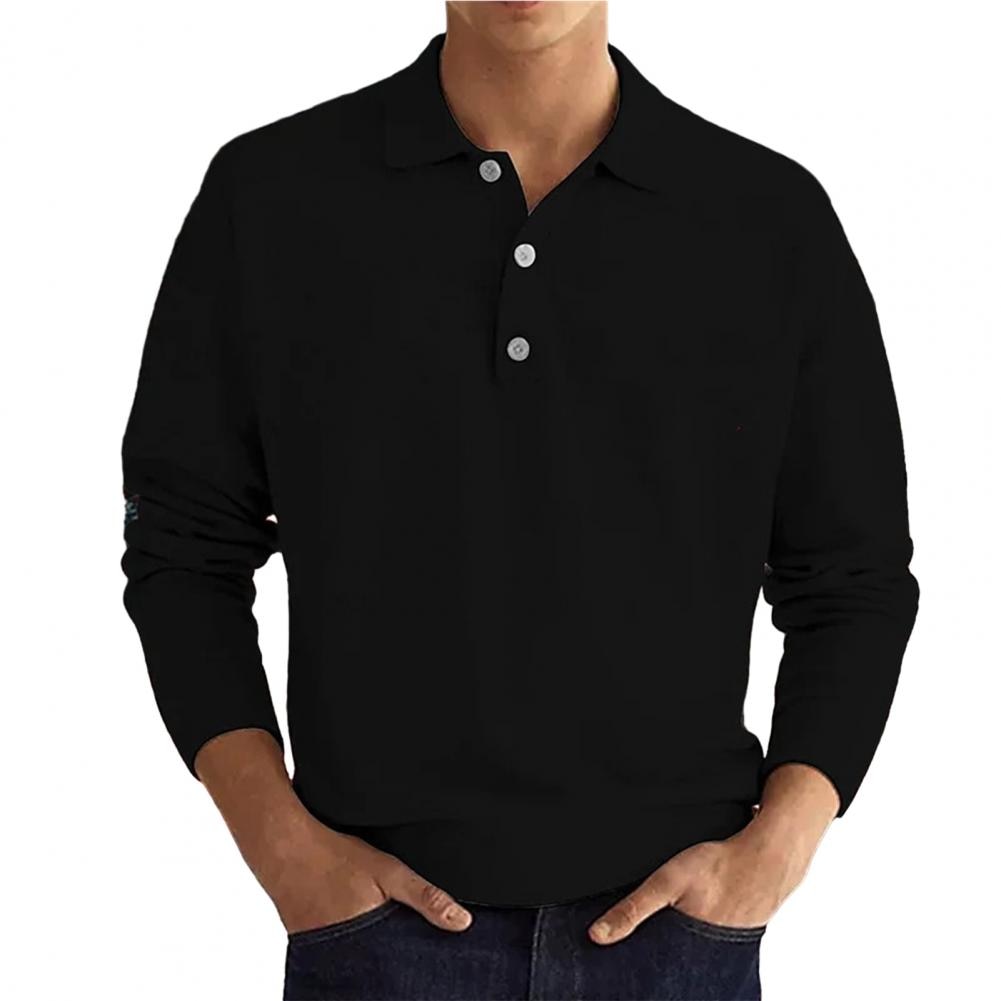 Elias Long Sleeve Polo Tee Black
