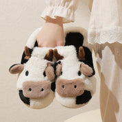 Plush-Lined Amelie Cow Slippers