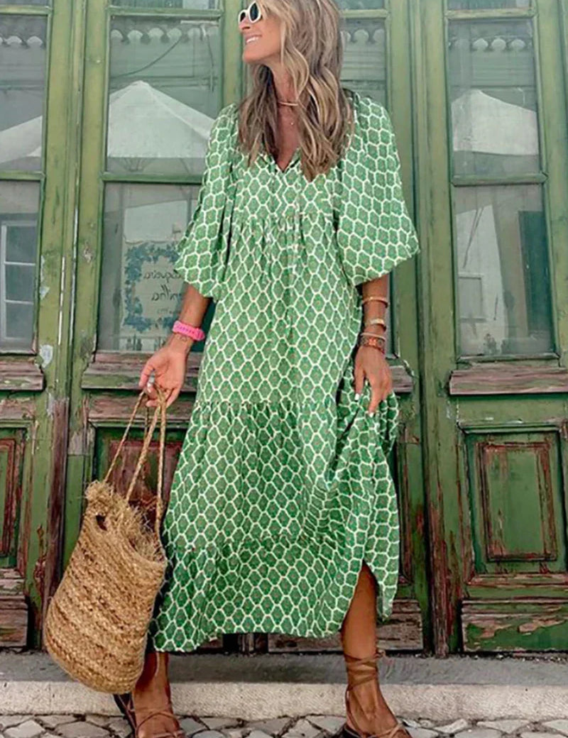 Brooklynn Bohemian Summer Dress Green