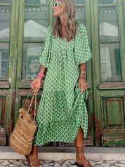 Brooklynn Bohemian Summer Dress Green