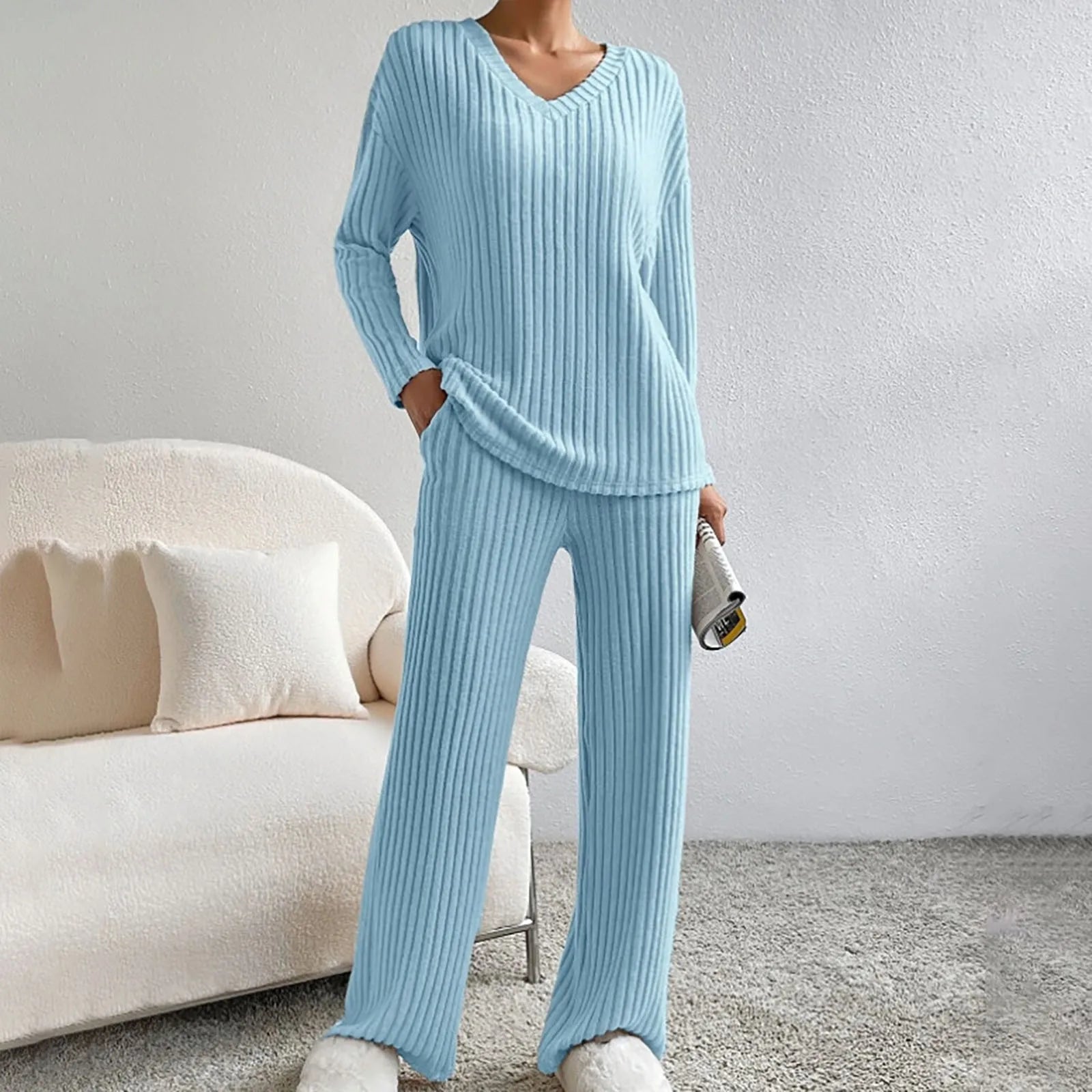 Evangeline Cozy Lounge Set - Stylish Two-Piece Comfort for Every Day Turquoise