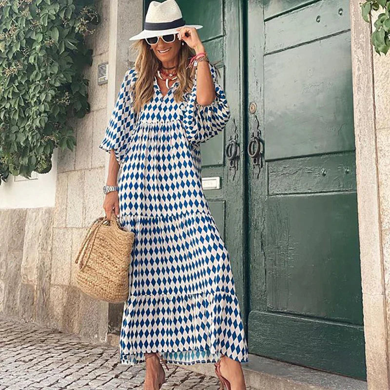 Brooklynn Bohemian Summer Dress Blue