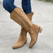 Georgia - Embroidered Knee-High Cowboy Boots